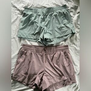 All in Motion Taupe Shorts and Green Shorts